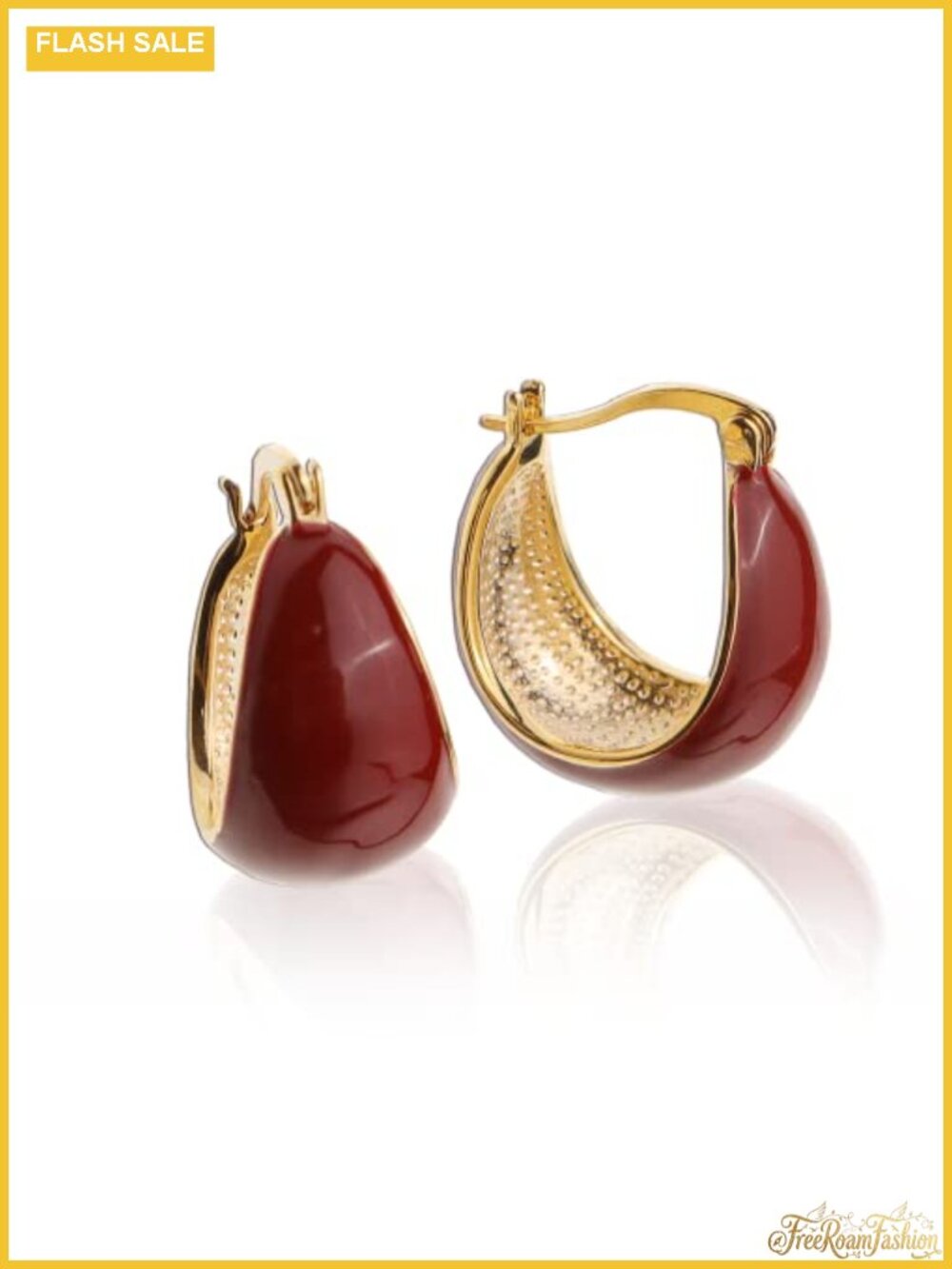 Chunky Huggie Hoop Earrings 14k Gold Plated CZ Hypoallergenic Statement Jewelry